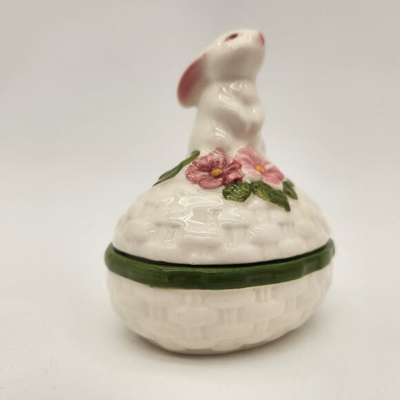 Vintage Avon Bunny Luv Ceramic TrinketBox Gift Perfect Condition Vibrant Colors - Picture 2 of 15